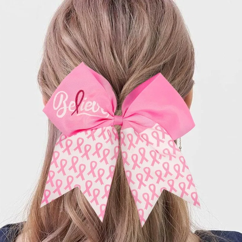 Pink Ribbon Bow Hair Tie product image 3
