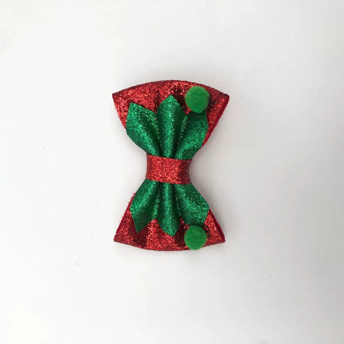 Christmas Santa Belt & Holly Glitter Bow Hair Clips product image 4