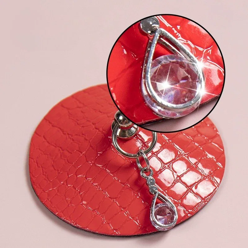 Mesh Pendant Round Acrylic Diamond PU Alloy Chain Nipple Covers product image 4