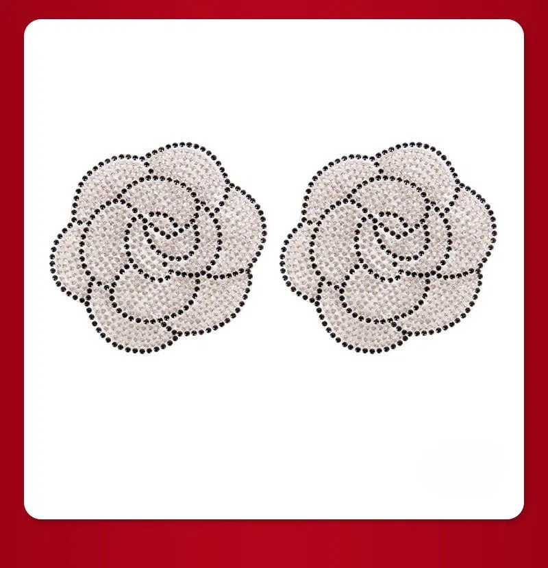 Hand-Brushed Adhesive Diamond Rose Nipple Cover product image 2