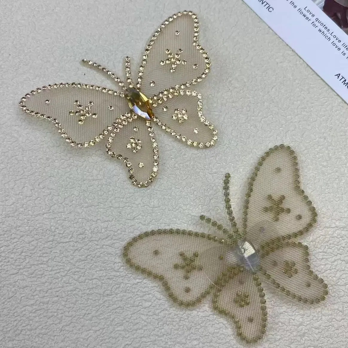 3D Rhinestone Mesh Butterfly Applique product image 3