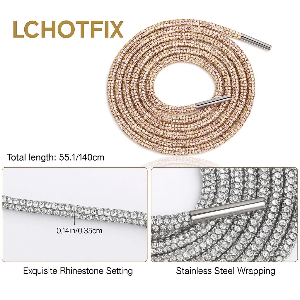 Water-Diamond Rhinestone Tube Shoelace product image 5