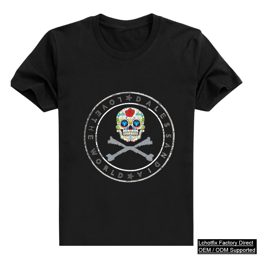 Sugar Skull & Crossbones Rhinestone Graphic T-Shirt product image 2