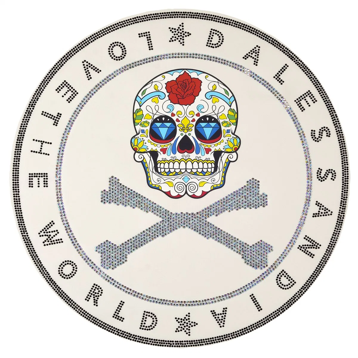 Sugar Skull & Crossbones Rhinestone Graphic T-Shirt product image 3