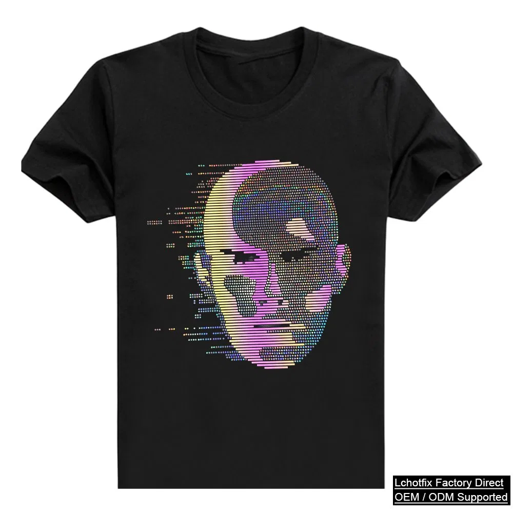 Glitch Skull Rhinestone Graphic T-Shirt product image 2