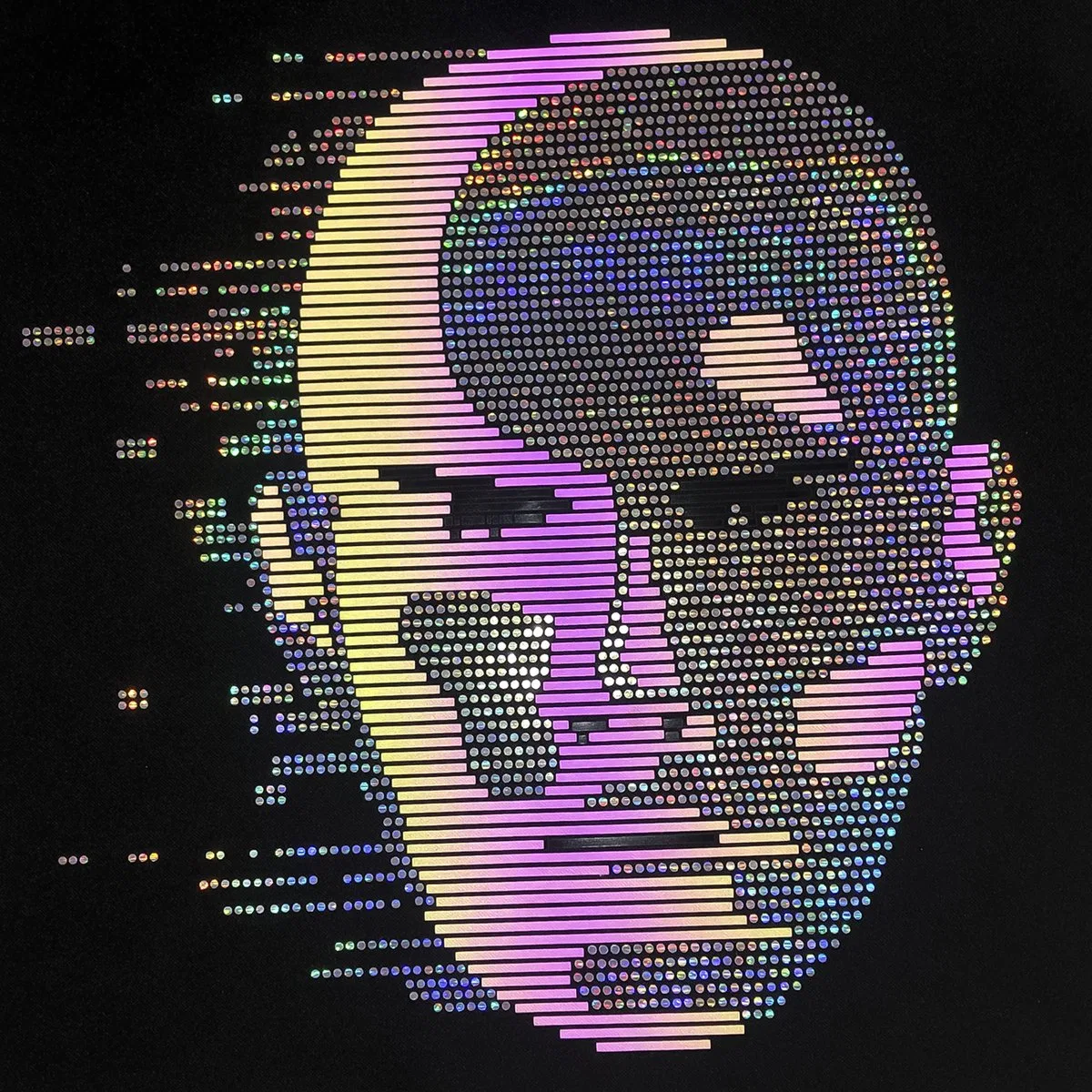 Glitch Skull Rhinestone Graphic T-Shirt product image 3