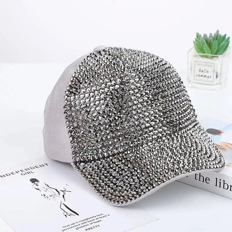 Fashion Rhinestone Baseball Cap fashion decoration detail
